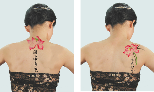 Chinese Lotus tattoo, Back Tattoo NganFineArt.com