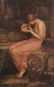 John William Waterhouse, Psyche and the Golden Box Chinese calligraphy tattoo design, Seal style, NganFineArt.com